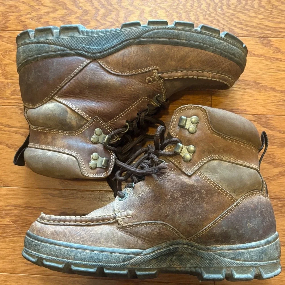 Covington Mansfield Mens 7.5 D Brown Leather Moc Toe Work Hiking Boots 37200